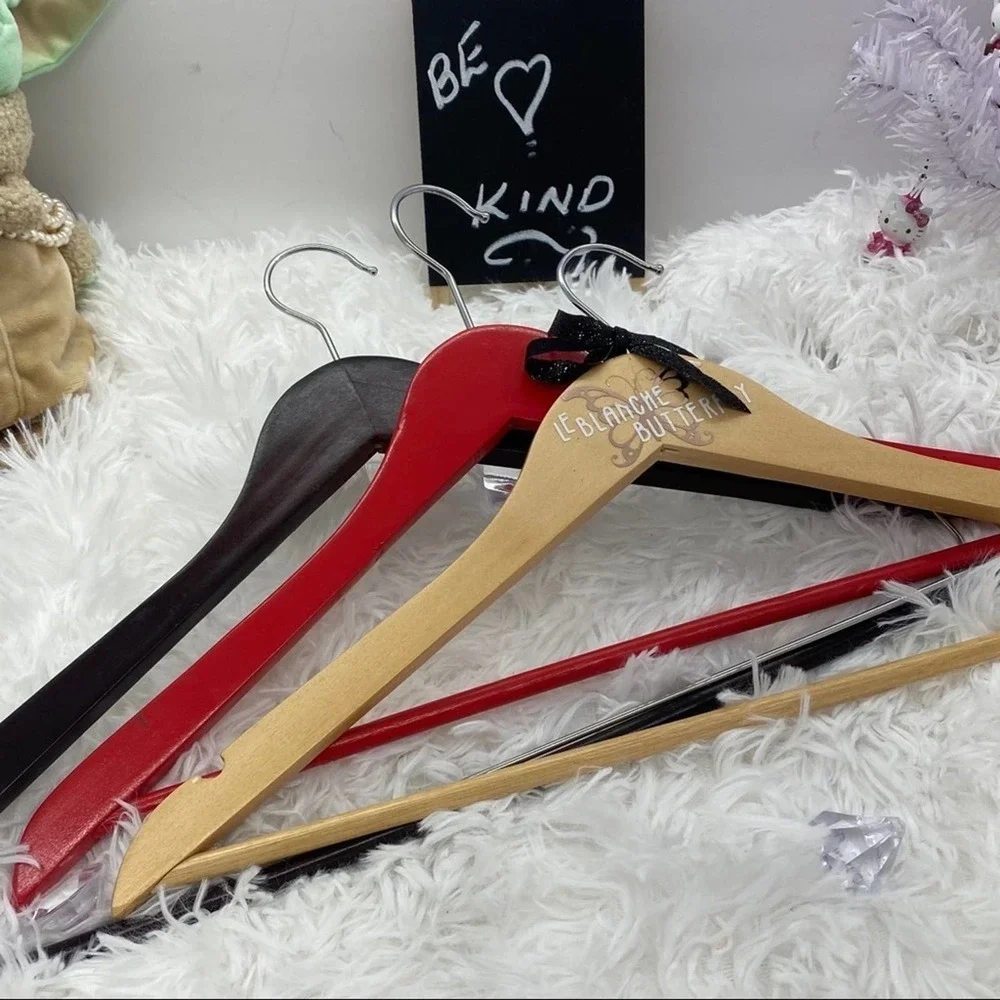 Personalized Branding 2 Wood Hangers w/ Closet or IG Handle Logo